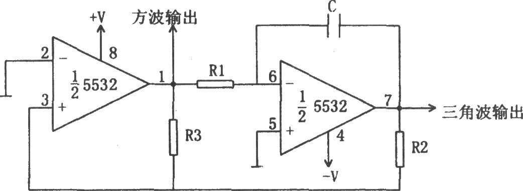 方波和三角波振荡器(5532)