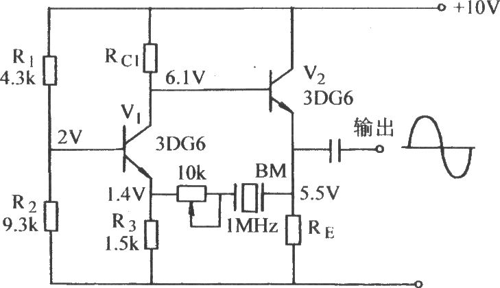 双管石英晶体振荡器