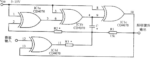 异或门控制振荡器的频率