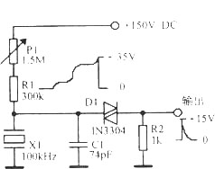 100kHz晶体二极管弛张振荡器