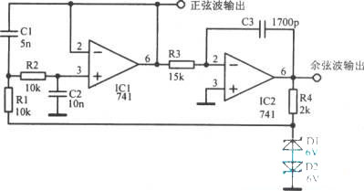 两路输出的2kHz音频振荡电路