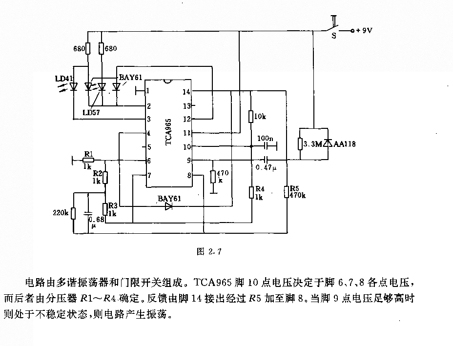 采用TcA965的门限信号发生器电路