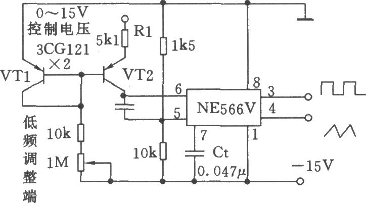 宽范围可控的压控振荡器(NE566V)