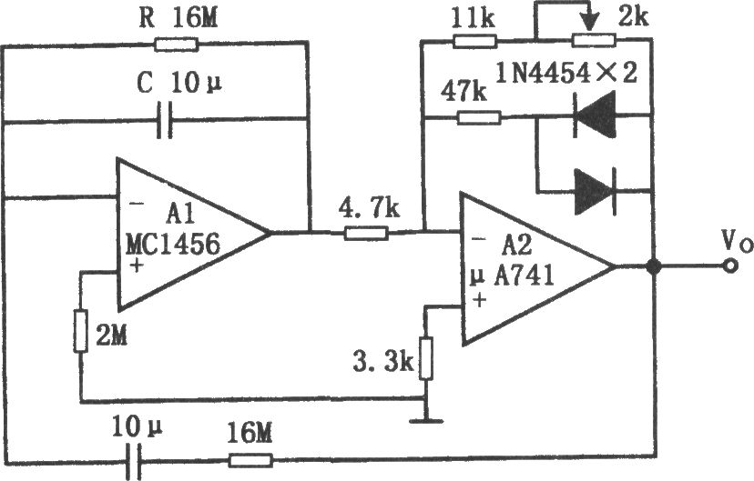低频文氏电桥正弦波振荡器(MC1456、μA741)