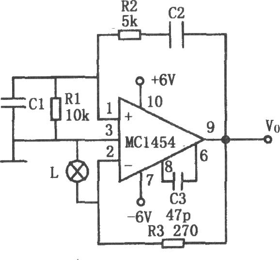 MC1454构成的低功耗文氏电桥振荡器