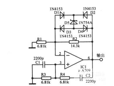 齐纳二极管控制的文氏电桥