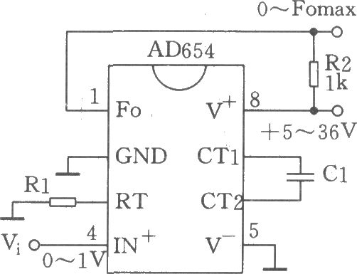 由AD654组成的压频变换电路