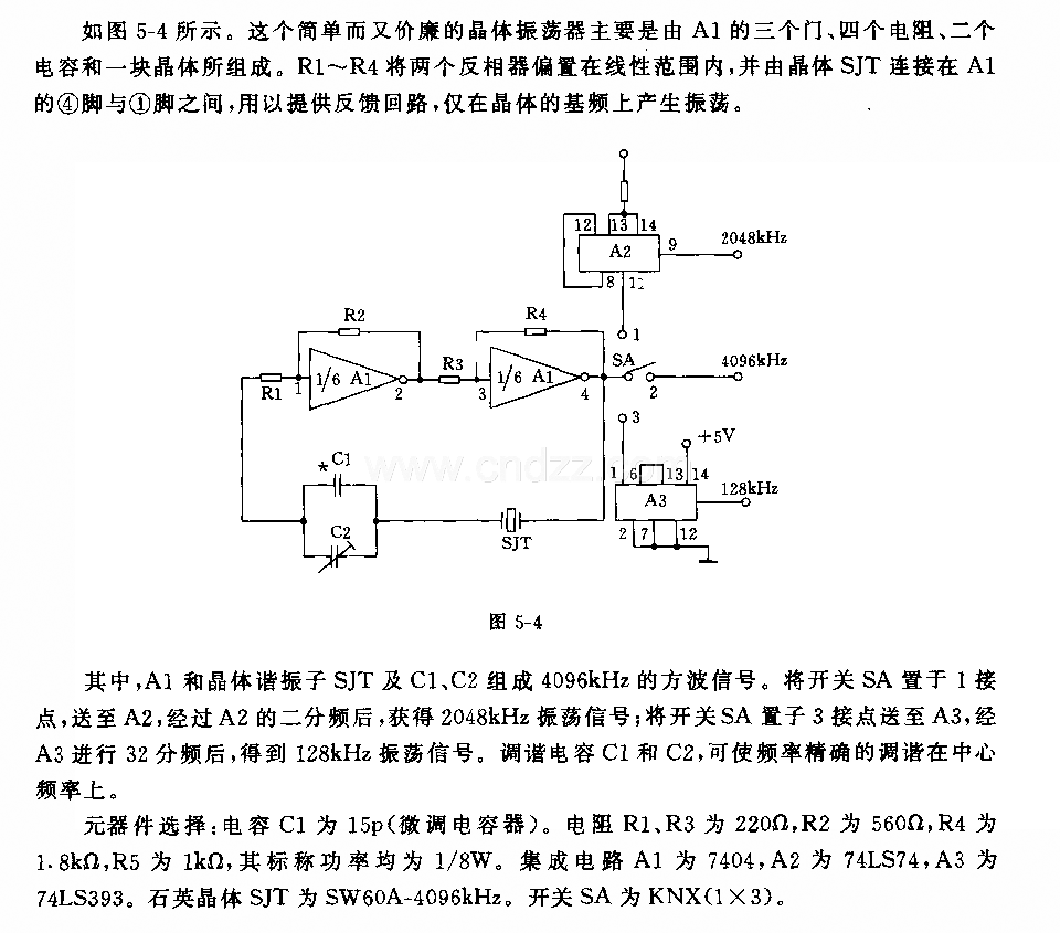 多输出晶体振荡器电路