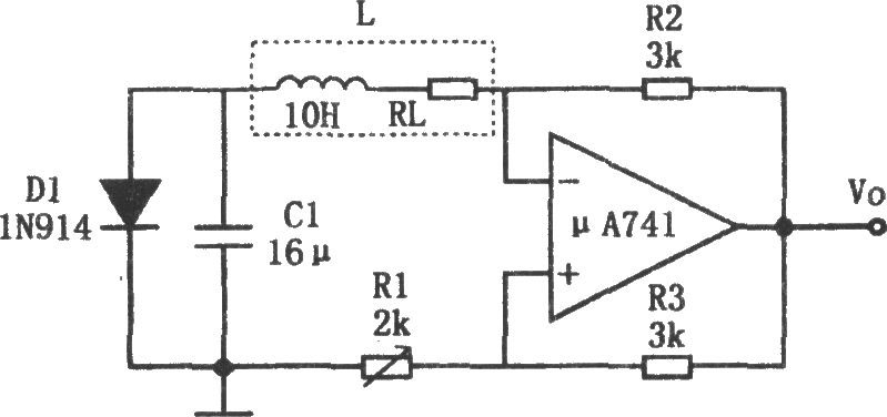 μA741构成简单的正弦波发生器