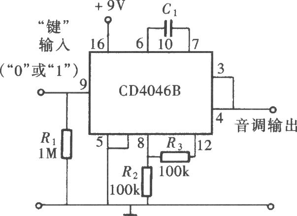 用CD4046组成的方波信号发生器