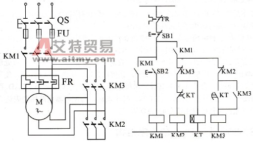 电动机星形。三角形继电器控制回路