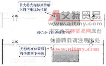 CX-Programmer向下垂线的输入