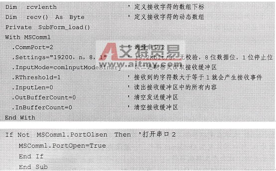 串口及通信参数初始化