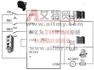 具有降压起动功能的PLC控制系统接线图