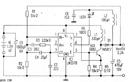 LM3578制作的手机应急充电器电路图