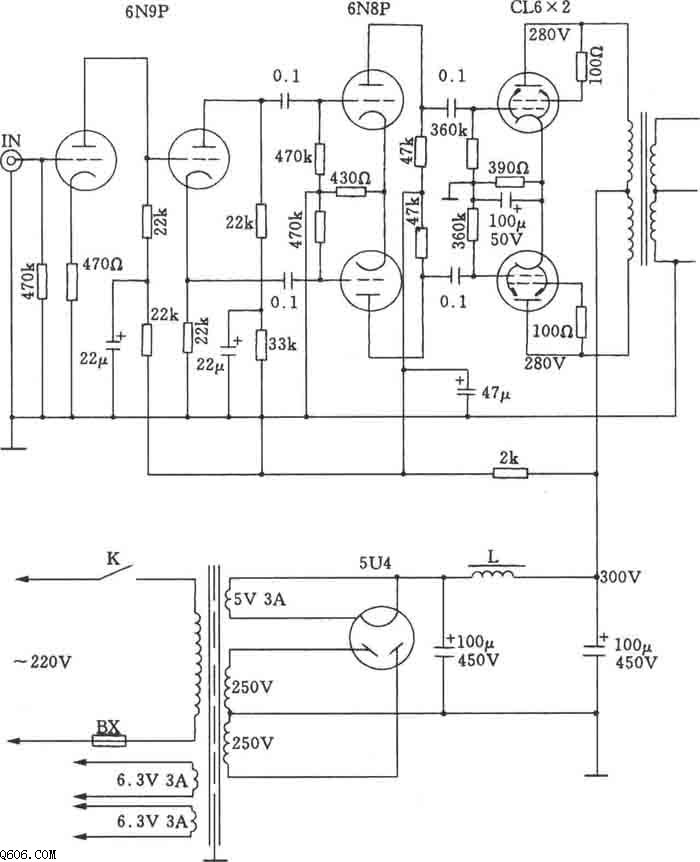 6L6A类电子管推挽功放