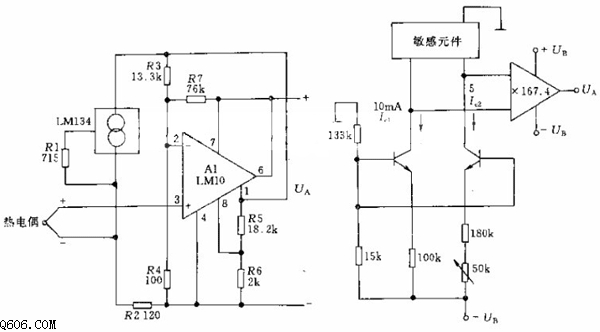 远距离温度测量电路图