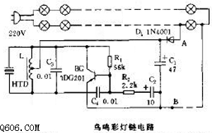 鸟鸣彩灯链电路图