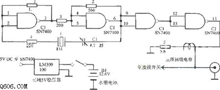 1MHz晶体校准器电路图