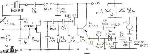 100kHz～20MHz晶体振荡器电路图