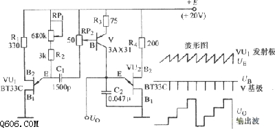 单结晶体管阶梯波发生电路图
