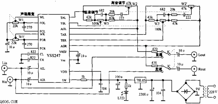 三维立体声效果器电路图