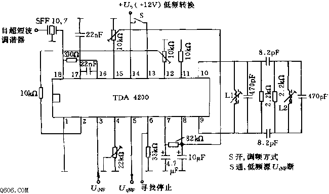 带寻台停止信号的调频中频放大器和解调器电路