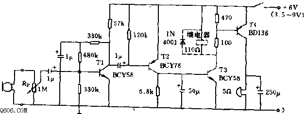 短时脉冲继电器电路图