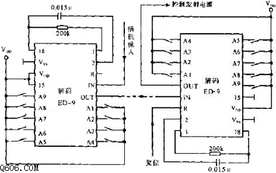 无绳电话机开机编码和解码电路图