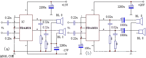 tda1521构成的功放电路图