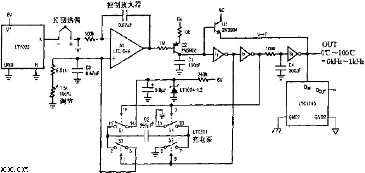 热电偶温度频率转换电路图