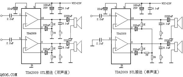 彩电伴音电路（TDA2009 ）