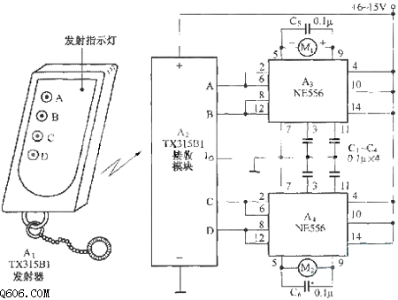 模型车船遥控器电路图