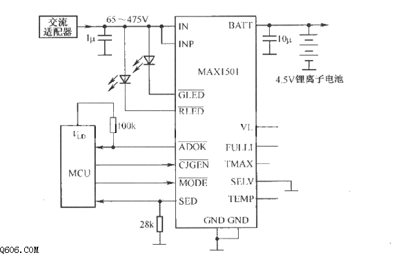 MAX1501充电器电路图