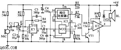 手提式D类扩音器电路图