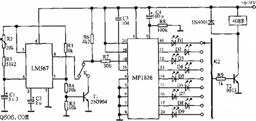 lm567-mp1826构成的精密定时器电路图