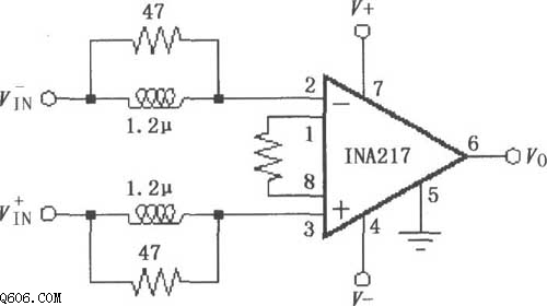 INA217的输入稳定网络电路图