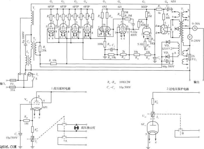 2kVA电子管交流稳压器电路图