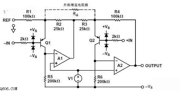 AD627仪表放大电路图