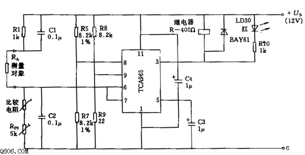 TCA965电阻误差测量仪电路图