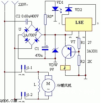 用LES制作自动干手控制器电路图