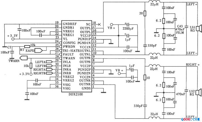 DDX-2100型数字功放电路图