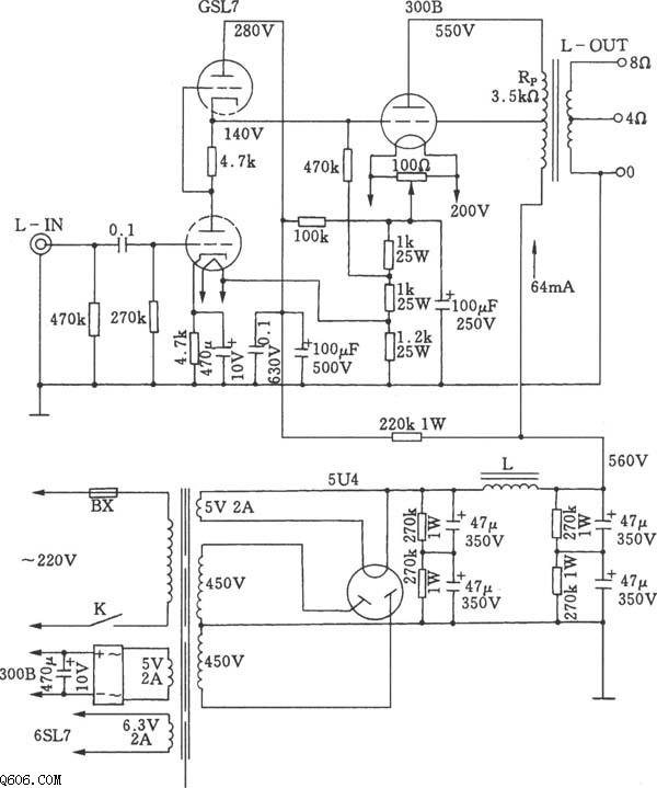 电子管单端A类300B功放