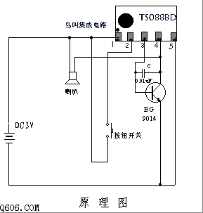 模拟鸟叫电路原理图