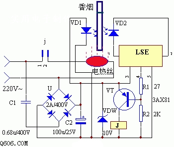 自动点烟器原理电路图