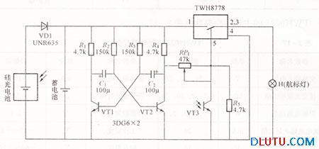 TWH8778全自动航标灯电路图