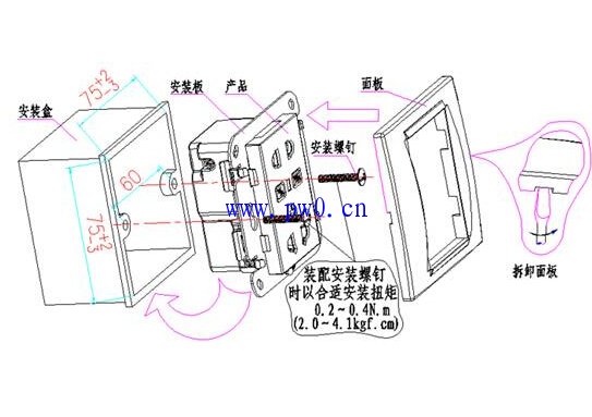 墙面插座面板拆卸开关示意图