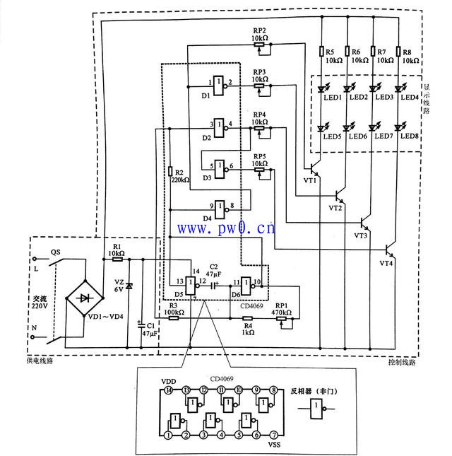 LED广告灯控制线路原理图分析