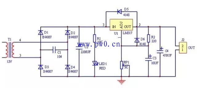 LM317可调稳压直流电源电路分析与制作