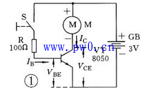 简单的三极管电子开关电路图